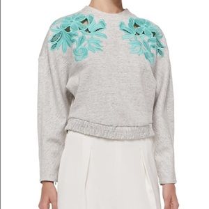 3.1 Phillip Lim embroidered lace knit sweatshirt.